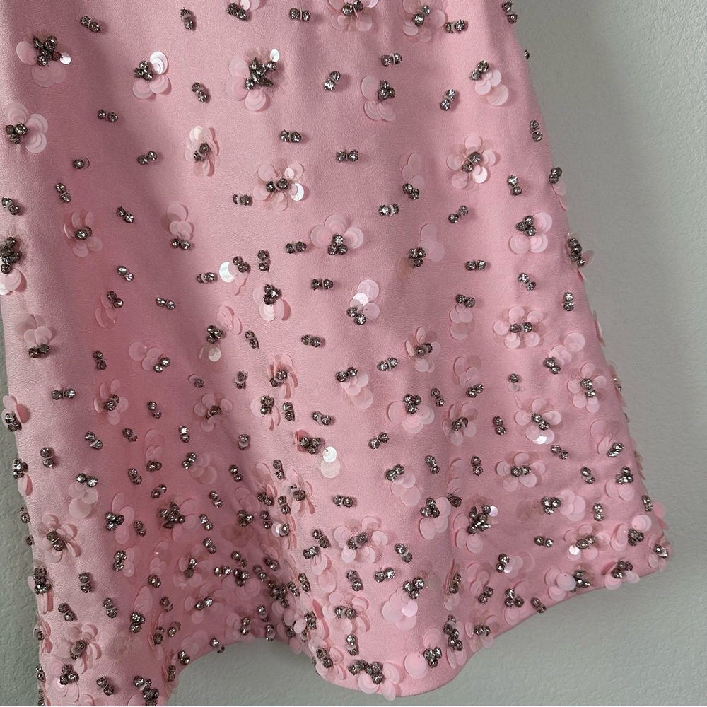 NWT SIMKHAI Ziva Embellished Crepe Mini Dress SZ US 6 - Picture 7 of 10